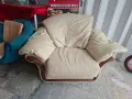 Комплект кожен диван и фотьоил, снимка 2