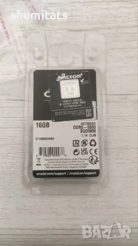 DDR5-5600 16gb SODIMM 1,1V CL46 CT16G56C4685 цяла плочка