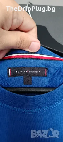Tommy Hilfiger мъжка блуза размер М синя, снимка 5 - Блузи - 56621809