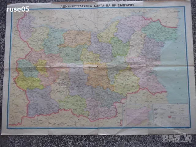 Административна карта на НР България от 1969 г.