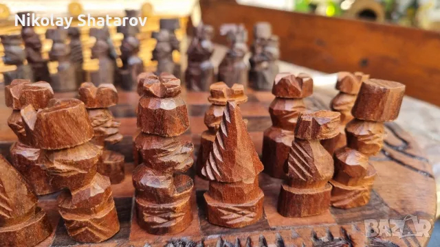 уникален дървен шах , снимка 5 - Шах и табла - 56620006
