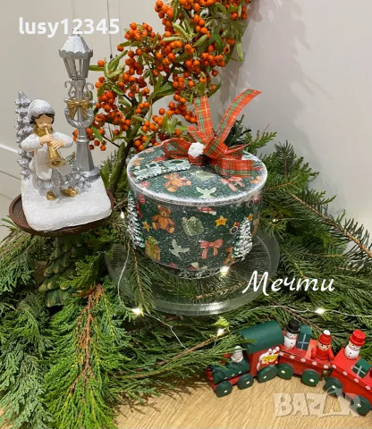 Кръгли, коледни кутийки🎄, снимка 11 - Коледни подаръци - 56700382