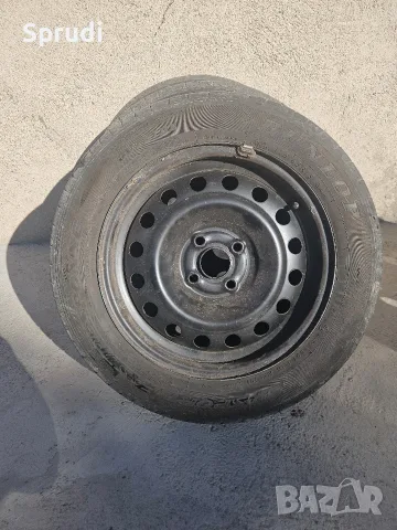 железни джанти с тасове_4х100х15  с летни гуми Dunlop 175х65х15