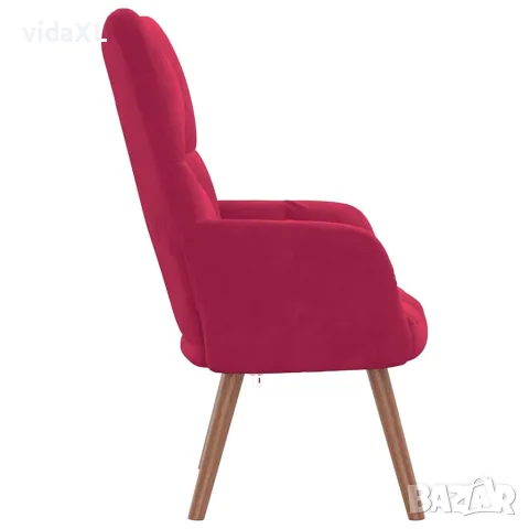 vidaXL Релакс стол, виненочервен, кадифе, снимка 5 - Дивани и мека мебел - 56146844