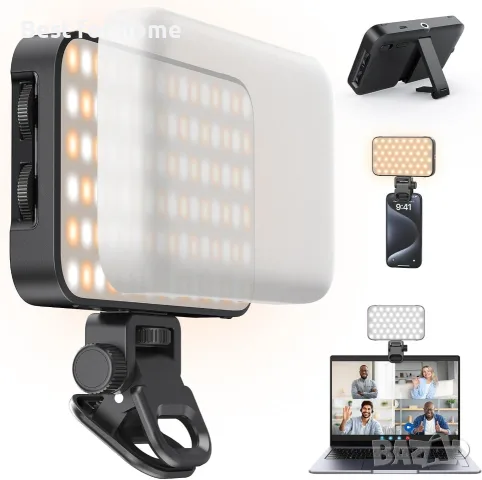 ANXRE лампа за селфи с щипка, 96 LED диода, 3000K-6500K, презареждаема, с 3 режима на осветление 