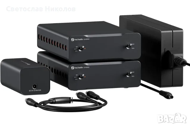 Fosi V3 Mono, 2бр. моноблок усилватели Hi-Fi Class D, XLR/RCA, захранване 48V/10A 480W, Филтър