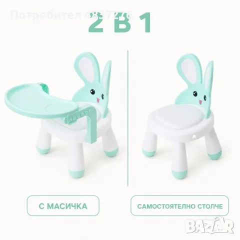 Продавам детско столче с масичка за хранене, снимка 4 - Столчета за хранене - 56635955