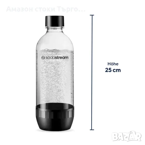 Бутилки SodaStream 1 л, 3 броя, черни, снимка 3 - Буркани, бутилки и капачки - 56559232