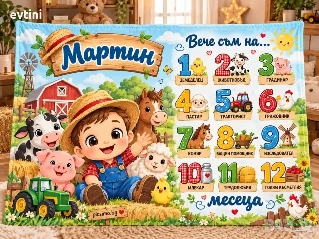 Платно за снимане на бебе месечинка "Ферма"