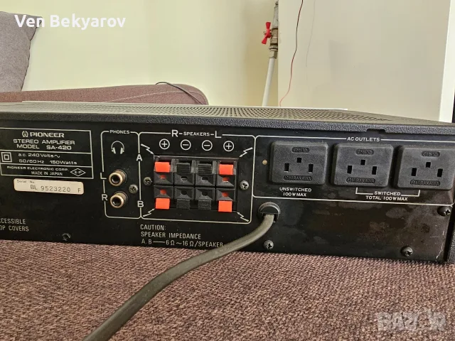 Усилвател Pioneer SA-420, снимка 6 - Ресийвъри, усилватели, смесителни пултове - 56563809