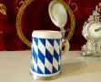 Керамична халба с капак от калай,печат. , снимка 2