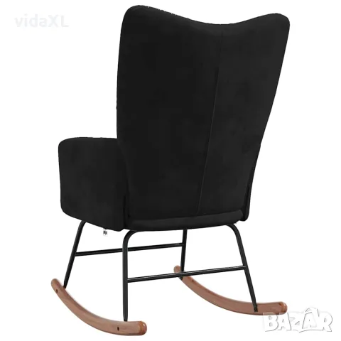 vidaXL Люлеещ стол, черен, кадифе, снимка 5 - Столове - 56146962
