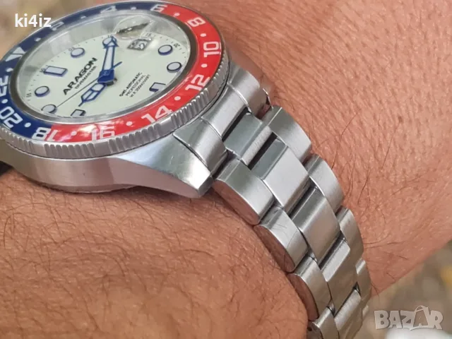 БАРТЕР! Оригинален Aragon Automatic Dive Master Full lume dial Pepsi bezel 40mm., снимка 13 - Мъжки - 56615369