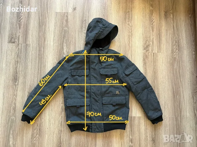 ✅ Мъжко зимно яке H&M (сиво), снимка 2 - Якета - 56660880