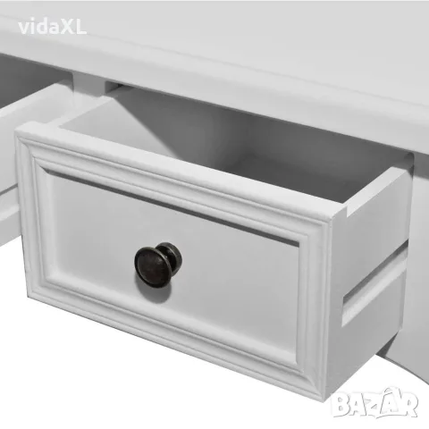 vidaXL Конзолна маса с 3 чекмеджета, бяла, снимка 8 - Маси - 56146300