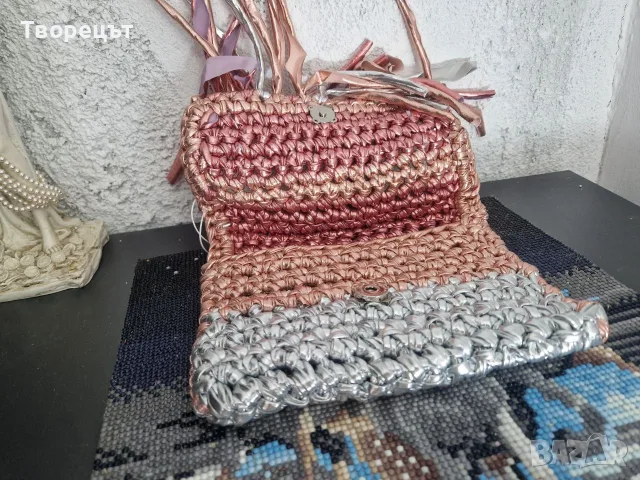 официална дамска чанта с ресни тип плик, снимка 2 - Чанти - 56554380