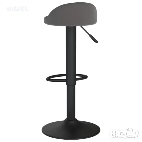 vidaXL Бар табуретки, 2 бр, тъмносиви, кадифе, снимка 5 - Столове - 56147033