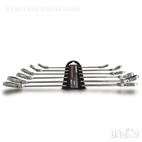 Комплект удължени звездогаечни тресчотни ключове с чупещо рамо 6 части 8 - 19 мм HAWEK