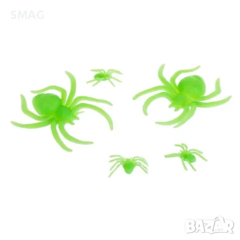 Декоративни halloween паяци glow in the dark различни размери_1244355