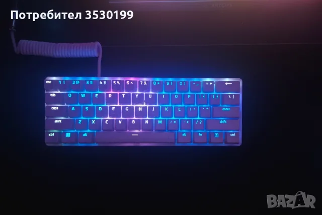клавиатура Razer Huntsman Mini 60%  Optical red, Mercury /+ подарък/