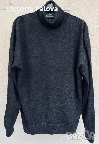 Италианско мъжко поло ORIGINAL WEAR – Фин меринос и акрил (Размер XL/XXL), цвят графит