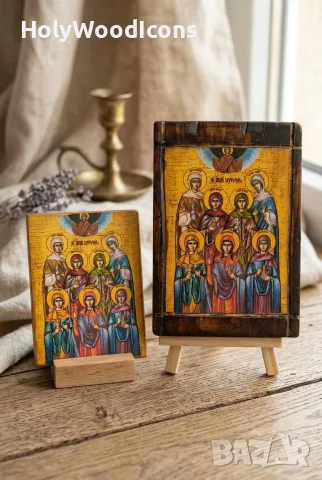 Дървена икона Светите Жени Мироносици (Възкресение Христово) – Ръчна изработка