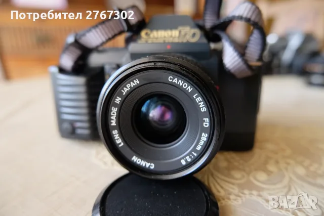 Canon T70 SLR+Canon FD 28mm f2.8 Lens. Canon FD M0unt. 