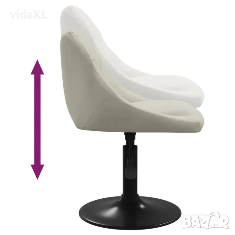 vidaXL Бар табуретка, кремава, кадифе, снимка 7 - Столове - 56147128