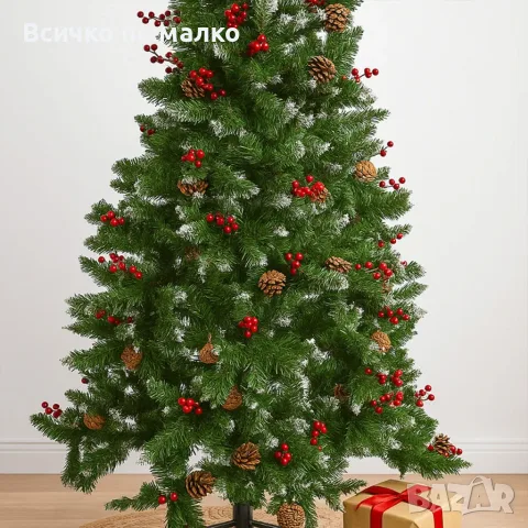 Коледна елха с глог и шишарке, снимка 5 - Декорация за дома - 56570824