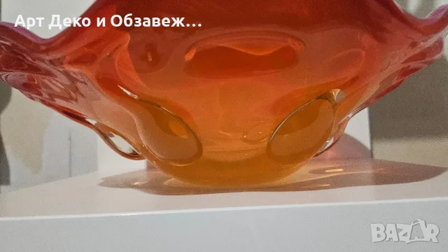 Масивна стъклена фруктиера, снимка 5 - Декорация за дома - 56593257