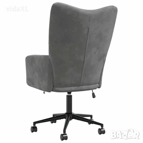vidaXL Релакс стол, тъмносив, кадифе, снимка 4 - Дивани и мека мебел - 56146892