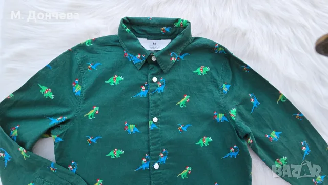 Детска Коледна риза H&M 9-10години, снимка 9 - Детски ризи - 56592241