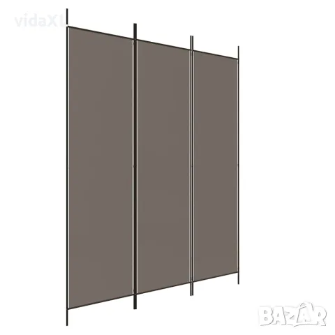 vidaXL Параван за стая, 3 панела, антрацит, 150x200 cм, текстил