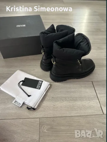  Боти Versace, естествена кожа, снимка 3 - Дамски боти - 56577751