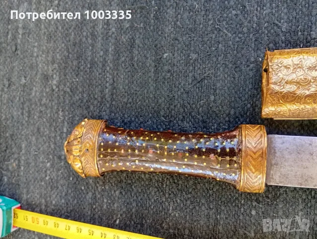 Стар османски нож с позлата , снимка 3 - Антикварни и старинни предмети - 56563690