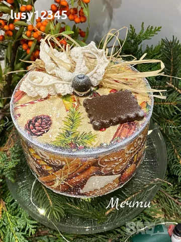 Кръгли, коледни кутийки🎄, снимка 4 - Коледни подаръци - 56700382