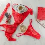 Дантелен комплект дамско бельо – 3 части, снимка 2