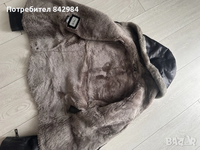 дебело кожено яке с Пух , снимка 4 - Якета - 56677765