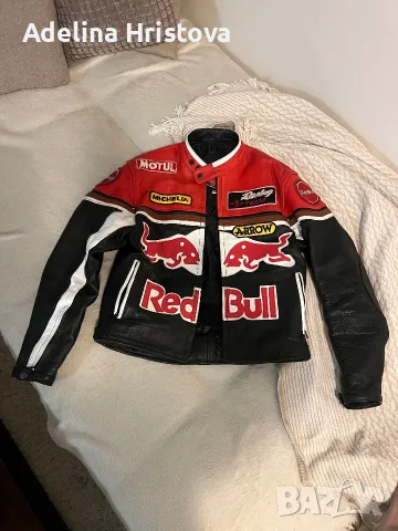 Кожено яке антика vintage Red Bull Racing leather motorcycle jacket
