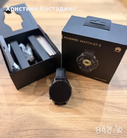 Huawei Watch GT 6 46mm Black – Като нов, с протектор, оригинална кутия и комплект