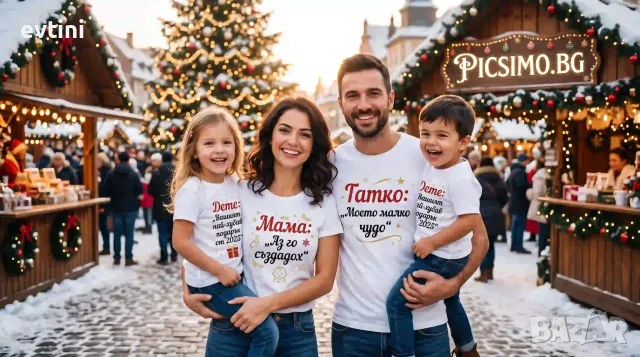🎄 Коледни тениски за цялото семейство "Коледен подарък"