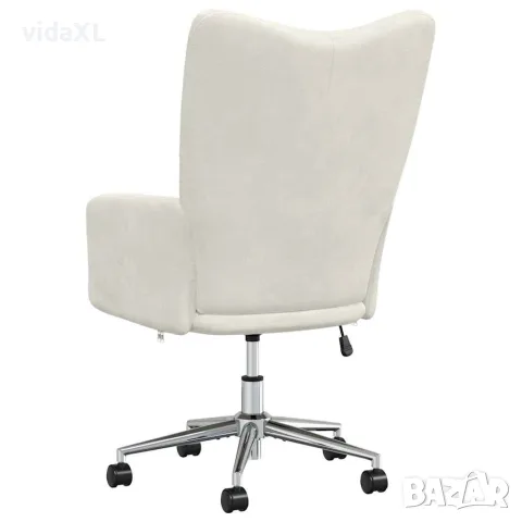 vidaXL Релакс стол, кремаво-бял, кадифе, снимка 4 - Столове - 56146895