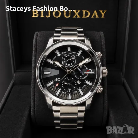 ⌚ Мъжки часовник HERYI Chrono Black – спортно-елегантен черен циферблат