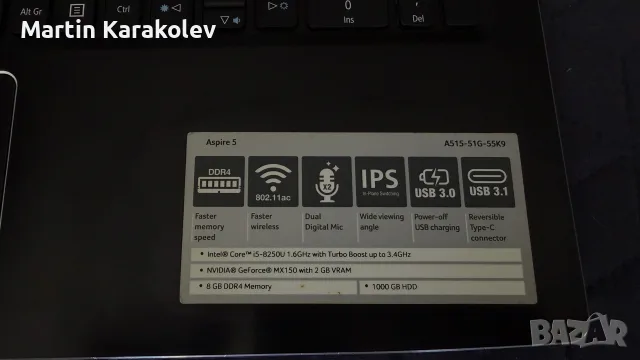 Лаптоп Acer Aspire 5 , снимка 4 - Лаптопи за работа - 56611997