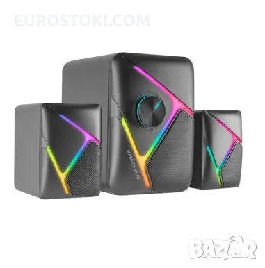 Комплект високоговорители Mars Gaming MS-H21 със субуфер, 2.1 35W тонколони за игри RGB 