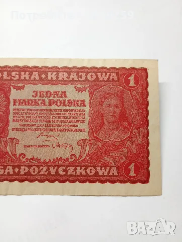 ПОЛША БАНКНОТА 1 МАРКА 1919 Г , снимка 2 - Нумизматика и бонистика - 56718911