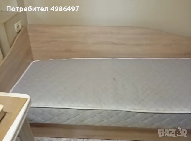 Единично легло с матрак, снимка 2 - Спални и легла - 56607436