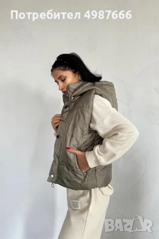 Дамски елек с качулка, снимка 3 - Елеци - 56627034