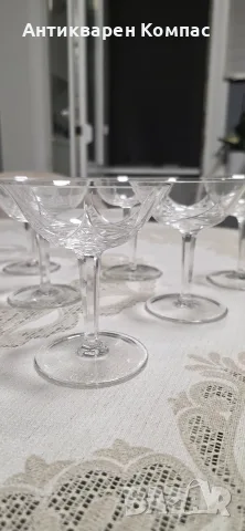 Ретро Ajka Crystal унгарски кристален сервиз за шампанско, коктейли или сладолед – 10 бр.
