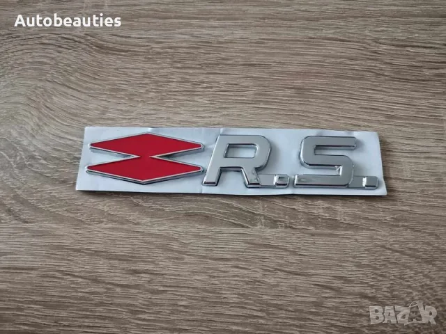Renault RS Рено Р.С емблема червено със сребристо